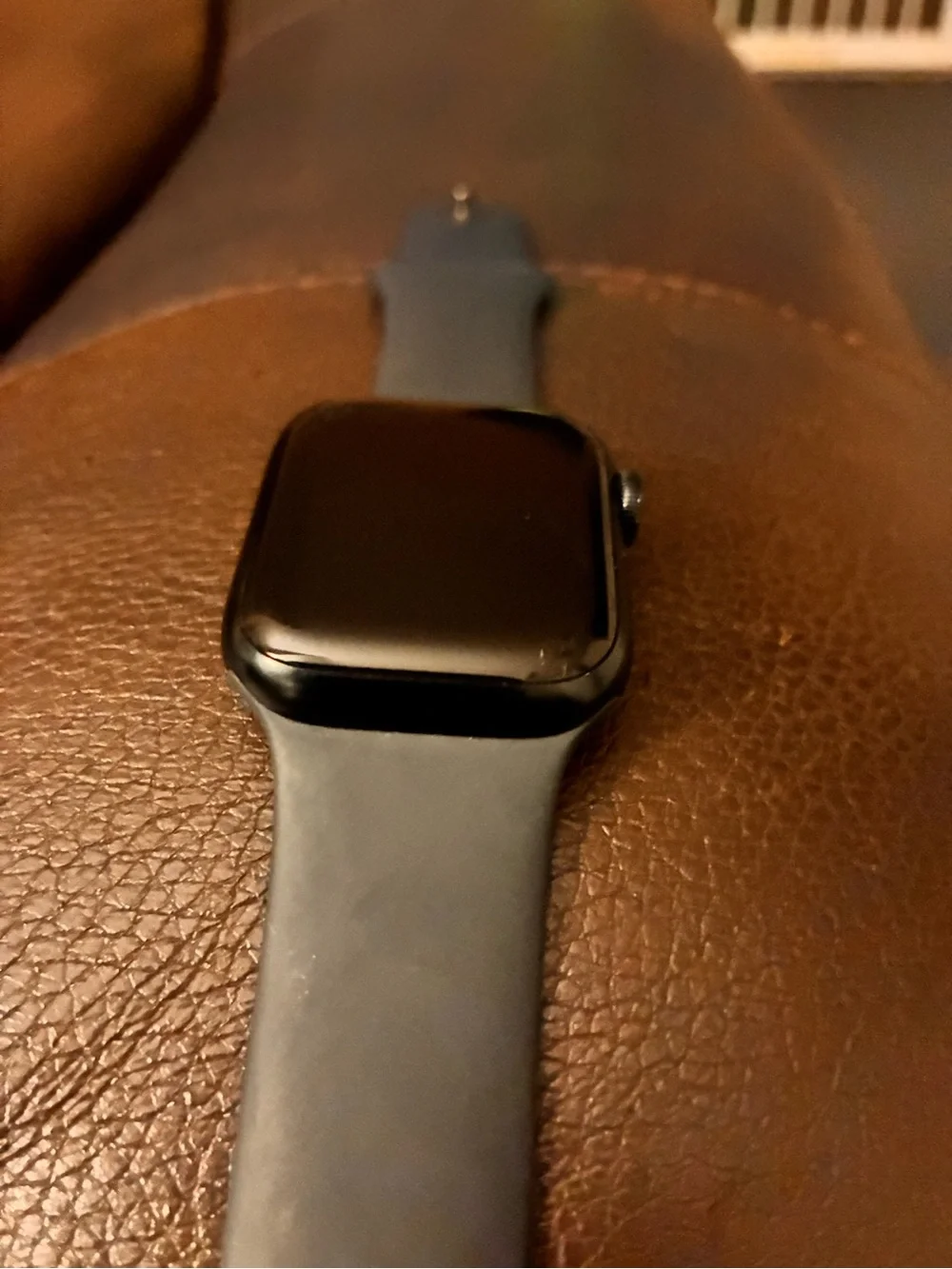 Apple Watch - Black Case with Blue Sport Band